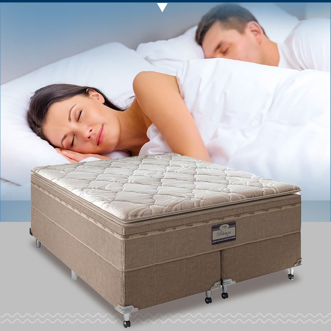 Cama Box King Size Portobel Potenza Platinum bege peso