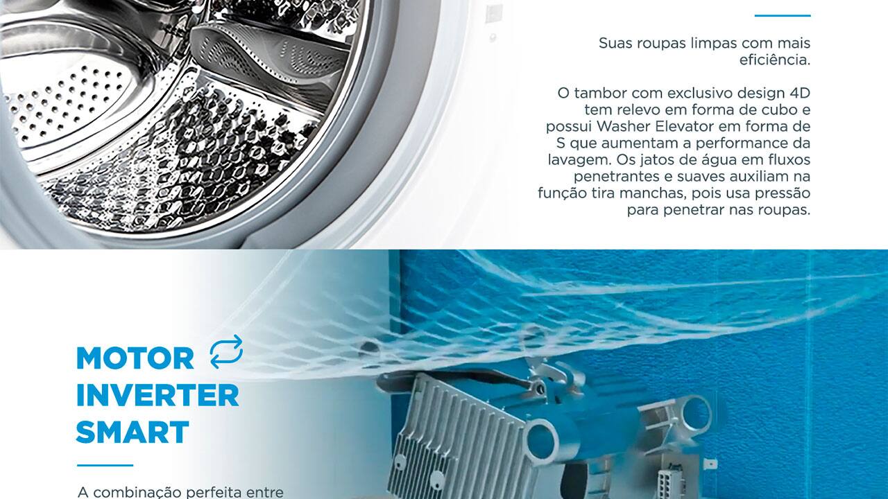 Lavadora de Roupas Midea LFA11B Storm Wash Branca 11kg