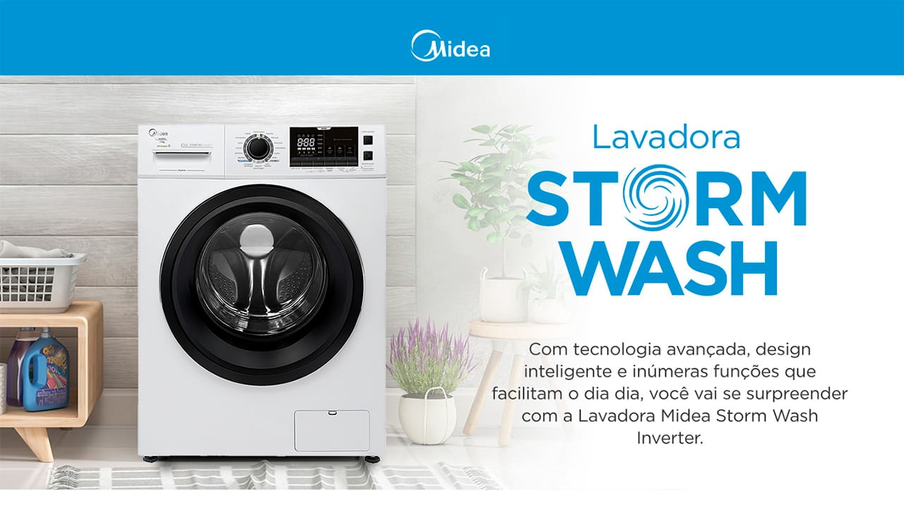 Lavadora de Roupas Midea LFA11B Storm Wash Branca 11kg