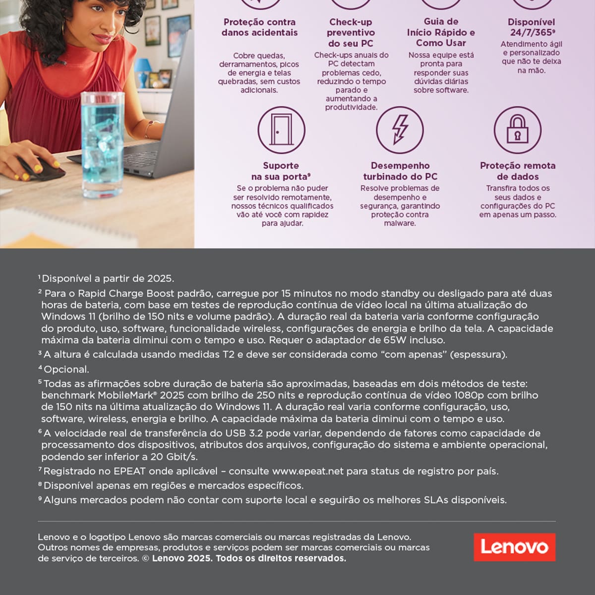 Notebook Lenovo 14” Ideapad Slim 5 83NJ0002BR Windows 11 AMD Ryzen AI 5 330 16GB RAM e 512GB SSD Luna Gray