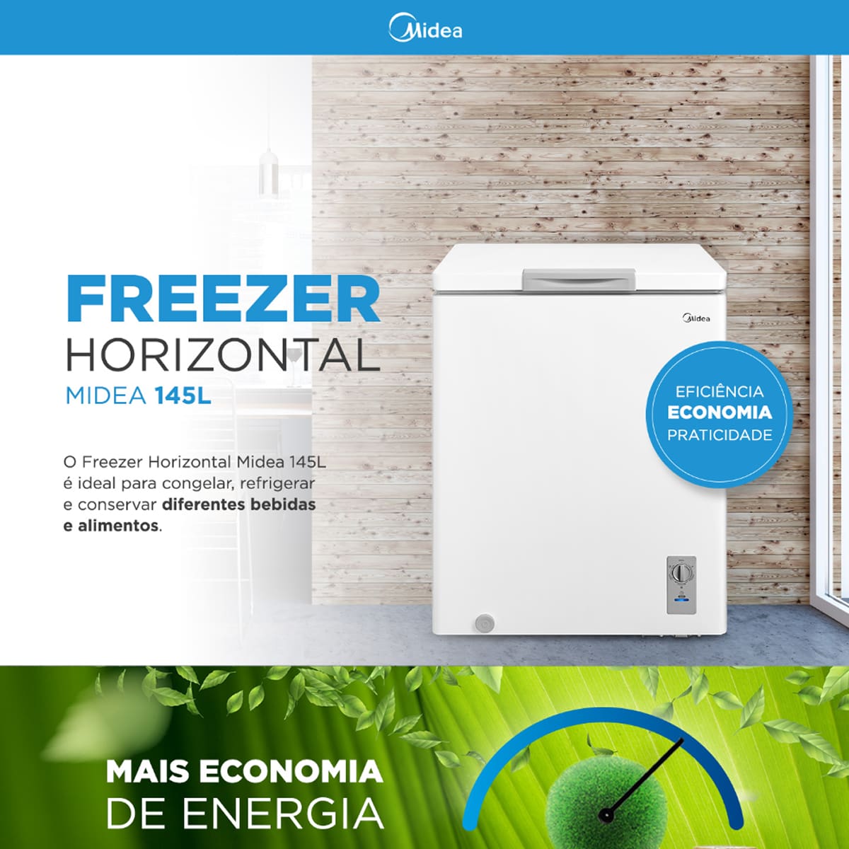 Freezer Horizontal Midea MDRC207 145 litros