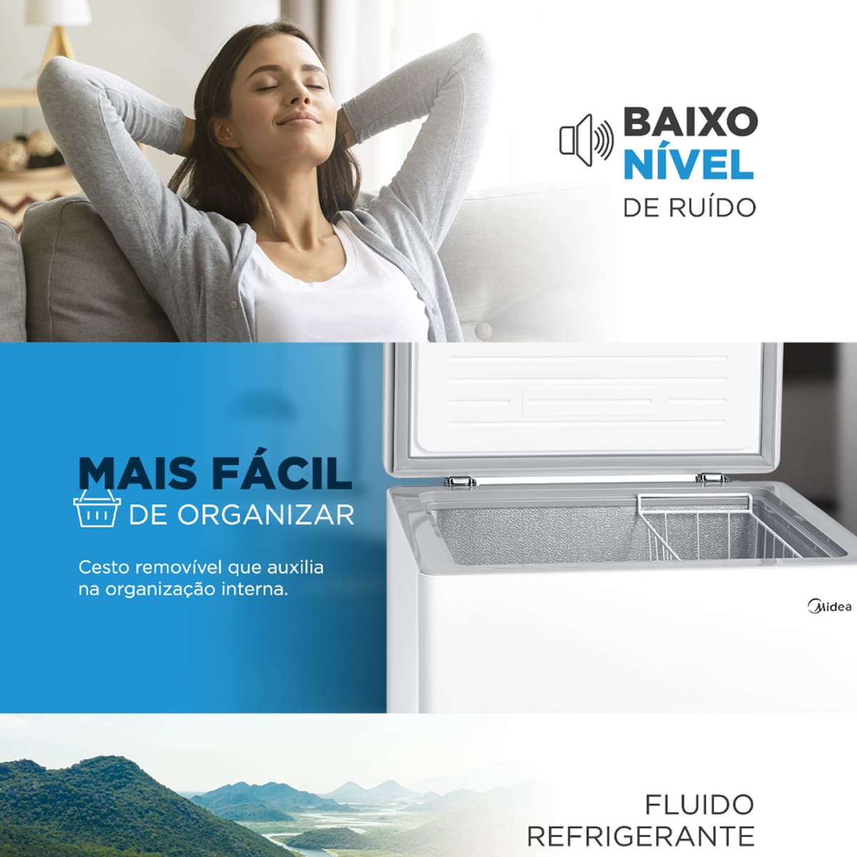 Freezer Horizontal Midea MDRC207 145 litros