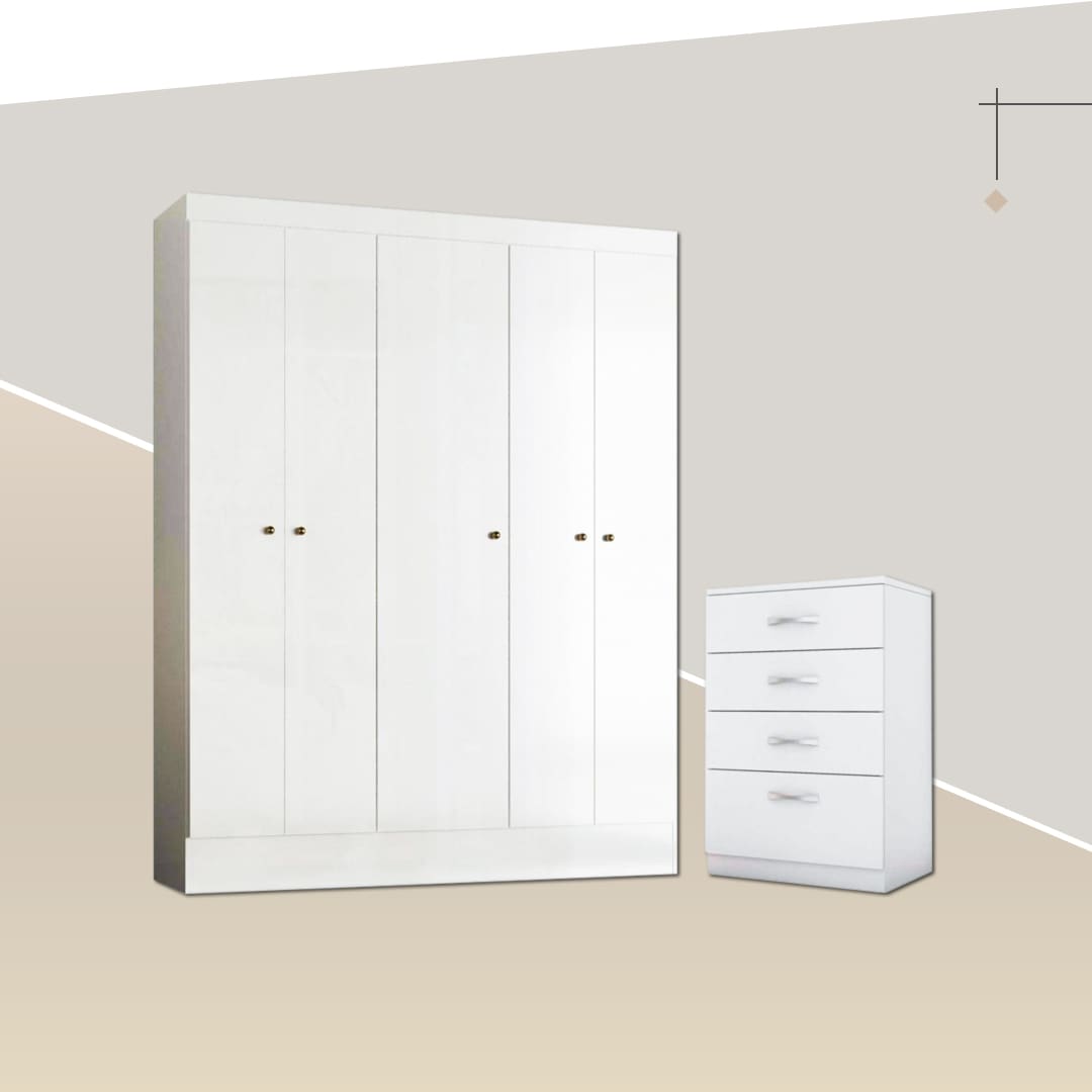 Guarda Roupa Demóbile Ártico e Cômoda Astral
