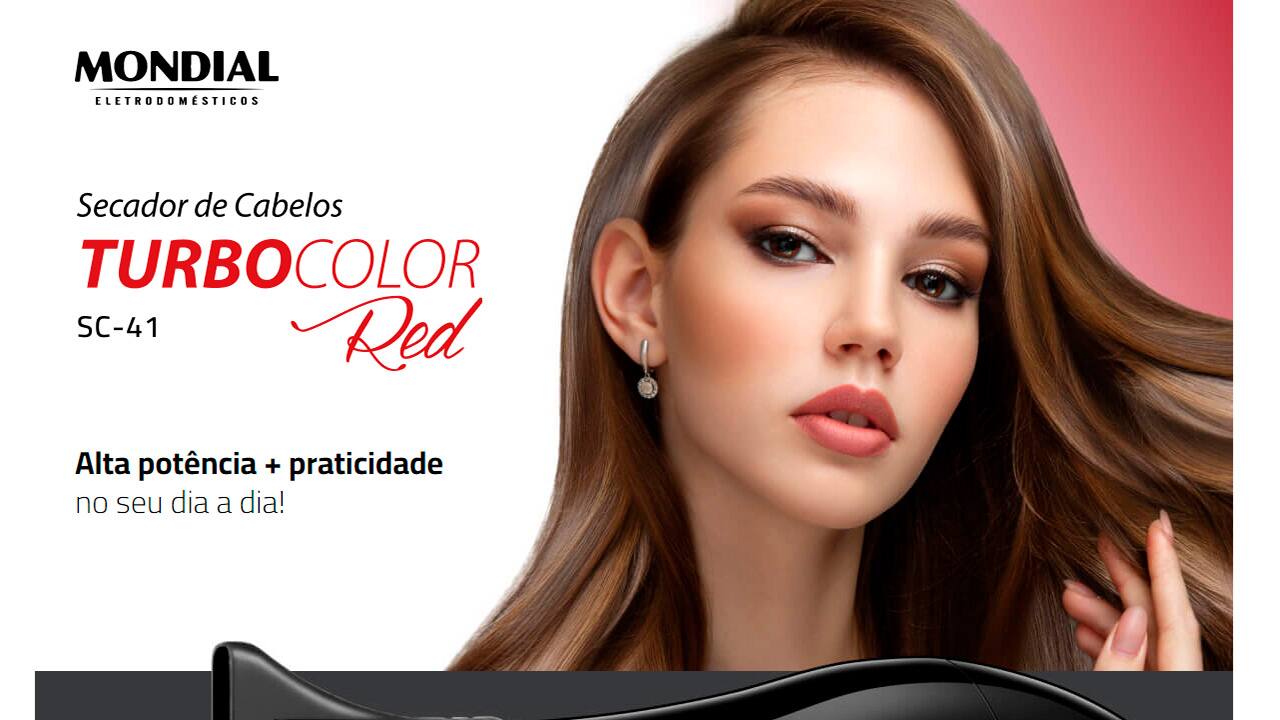 Secador de Cabelos Mondial Turbo Color Red SC-41
