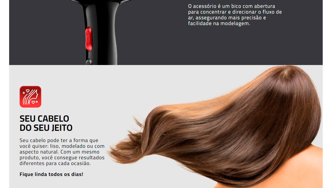Secador de Cabelos Mondial Turbo Color Red SC-41
