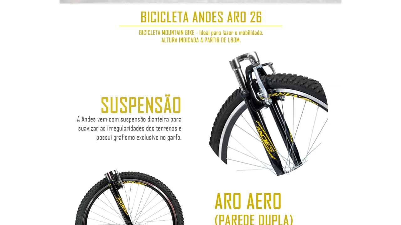 Bicicleta Caloi Andes Aro 26