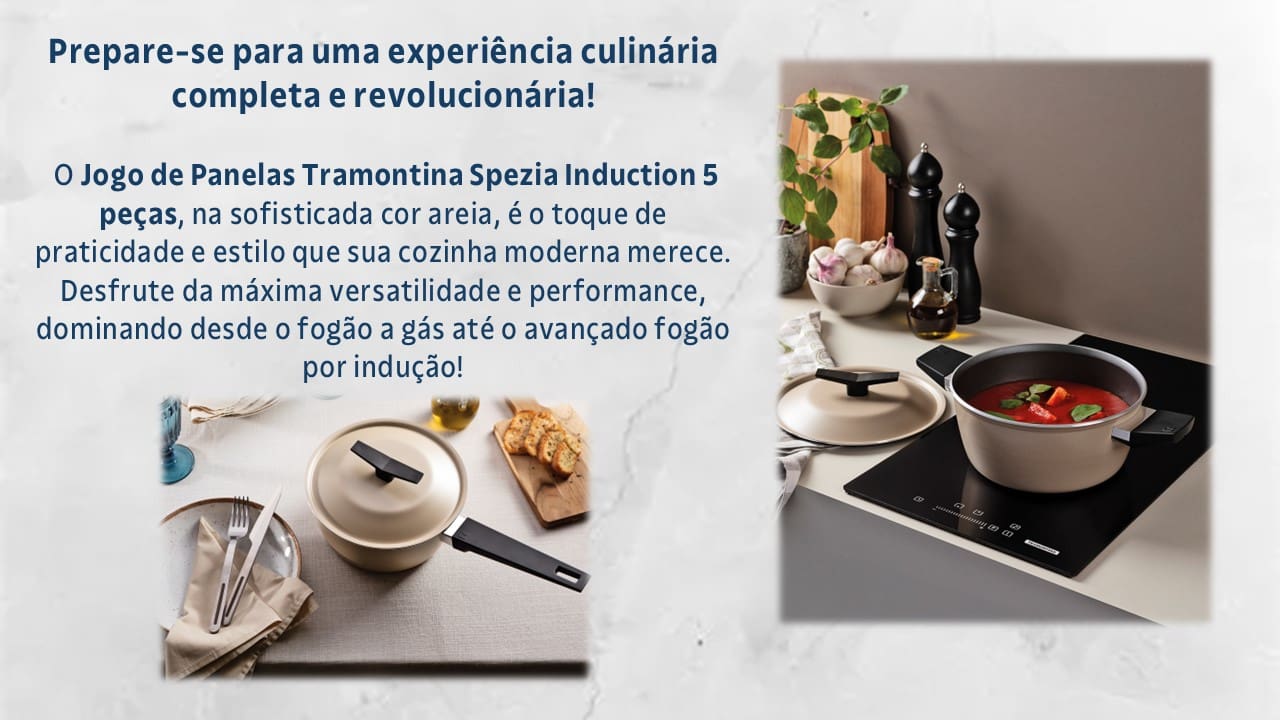 CJ PANELAS SPEZIA INDUCTION AA BEG 5PCS TRAMONTINA