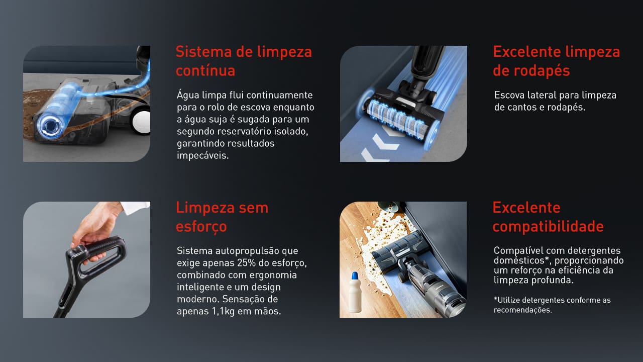 Aspirador e Limpadora de Pisos Sem Fio Arno X-CLEAN