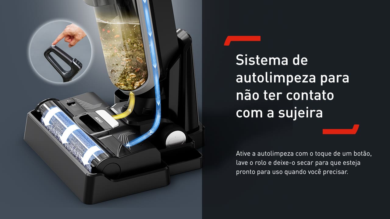 Aspirador e Limpadora de Pisos Sem Fio Arno X-CLEAN