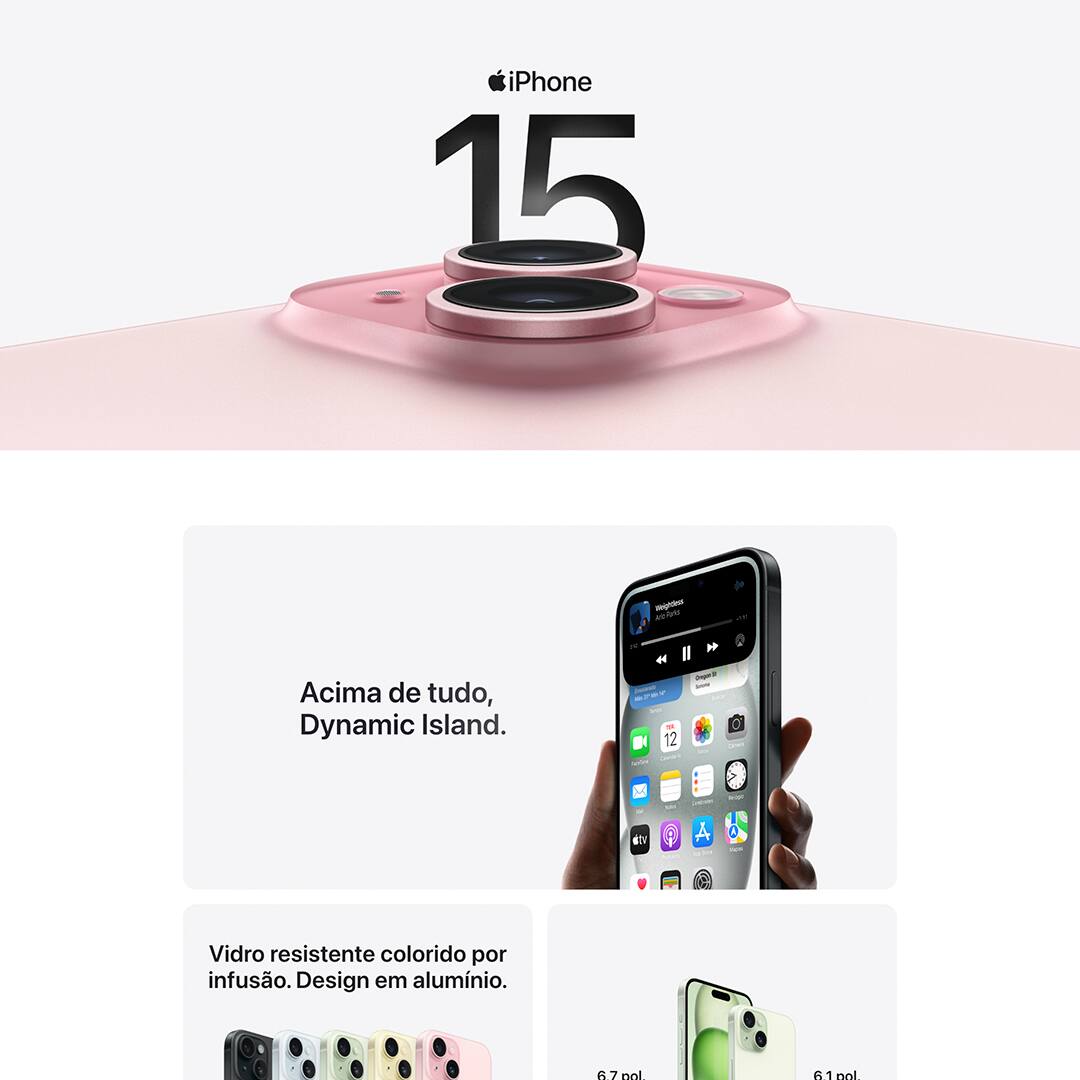 Tela Super Retina XDR OLED de 6,1 polegadas  Cores vibrantes, contrastes intensos e detalhes nítidos para uma experiência visual excepcional. Perfeita para assistir vídeos, jogar e navegar na web. 