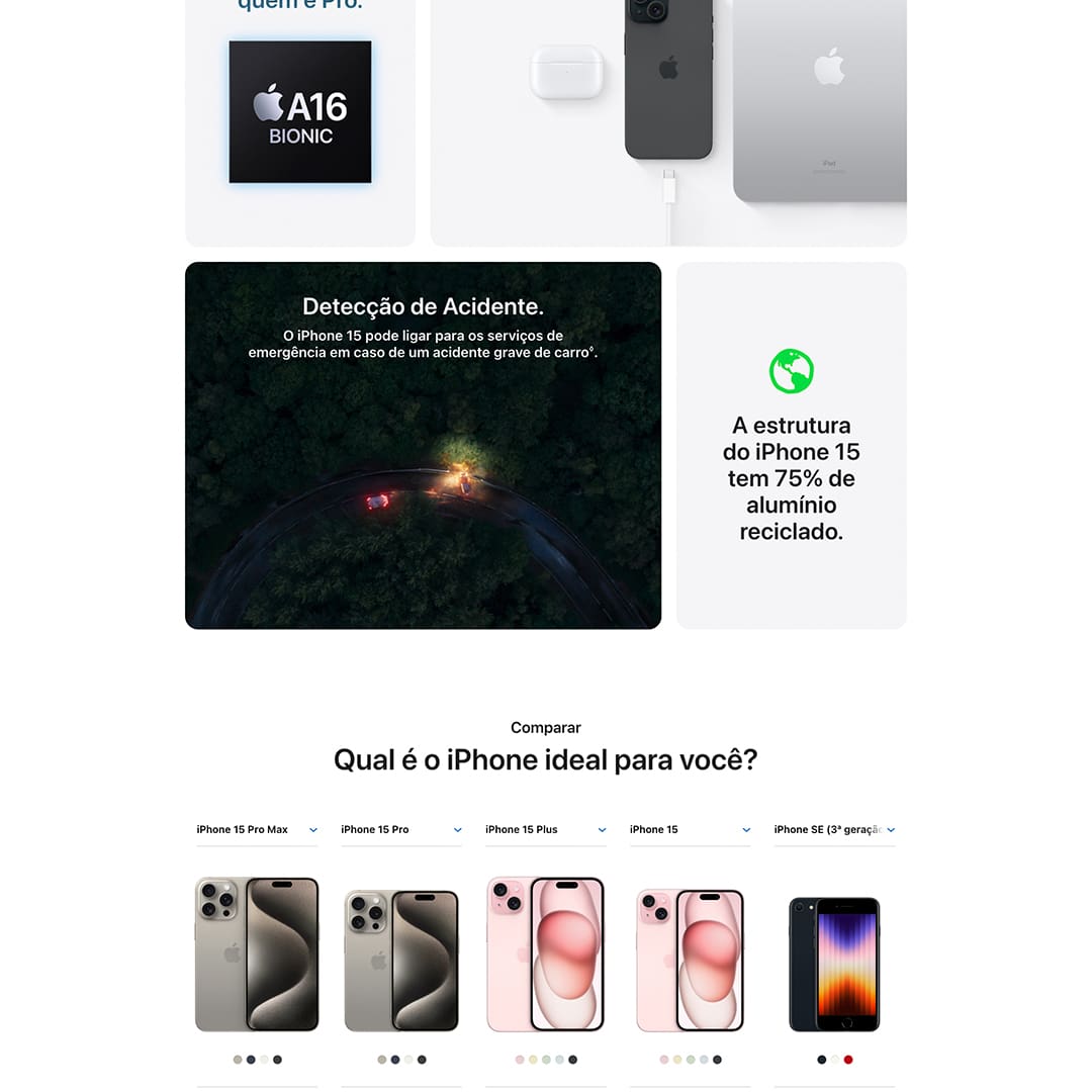 Tela Super Retina XDR OLED de 6,1 polegadas  Cores vibrantes, contrastes intensos e detalhes nítidos para uma experiência visual excepcional. Perfeita para assistir vídeos, jogar e navegar na web. 