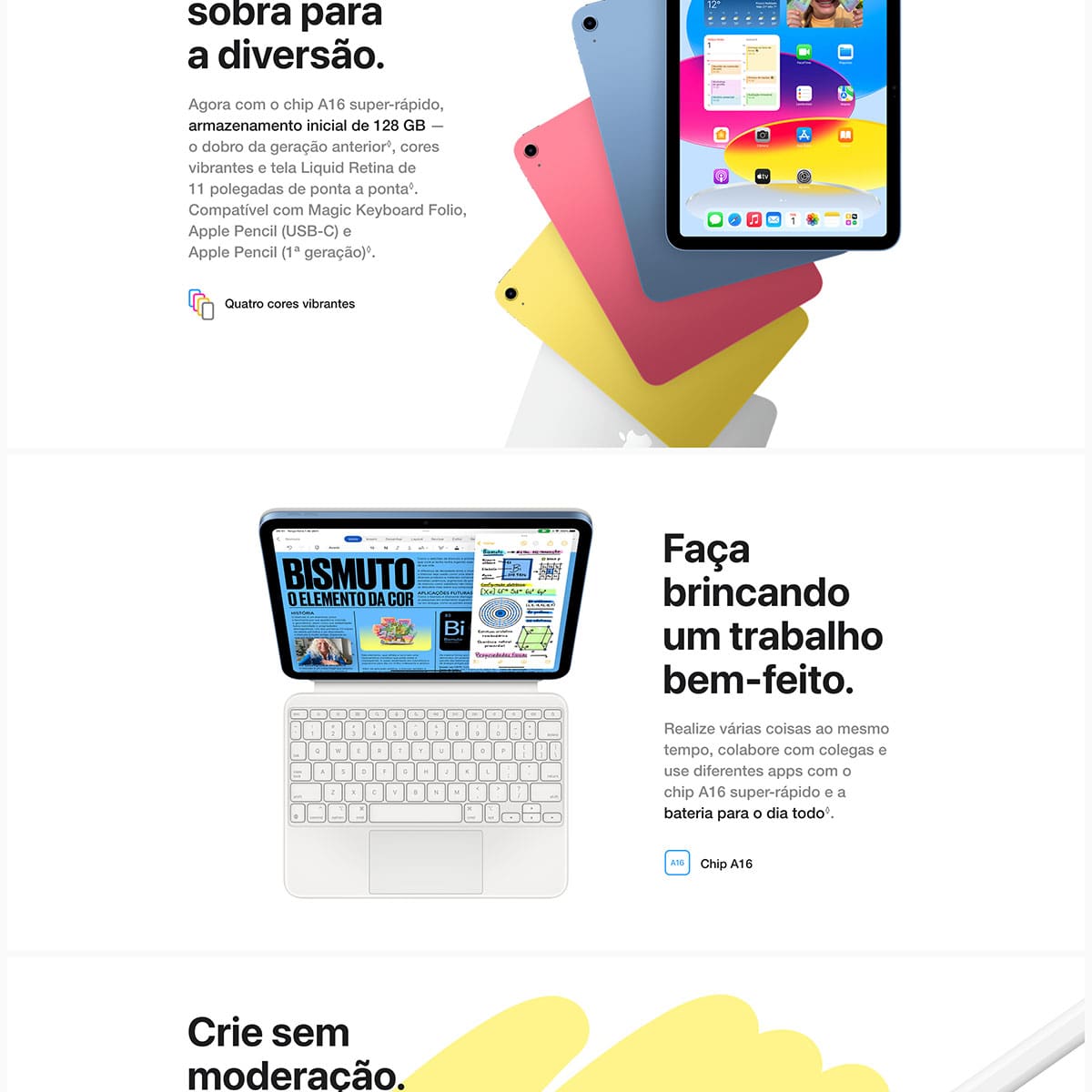 Apple iPad 11" Wi-Fi 128GB A16 Tela Liquid Retina 12MP Prateado