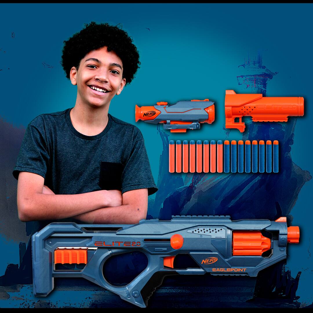 Lança Dardos Nerf Hasbro Elite 2.0 Eaglepoint RD-8 16 Dardos