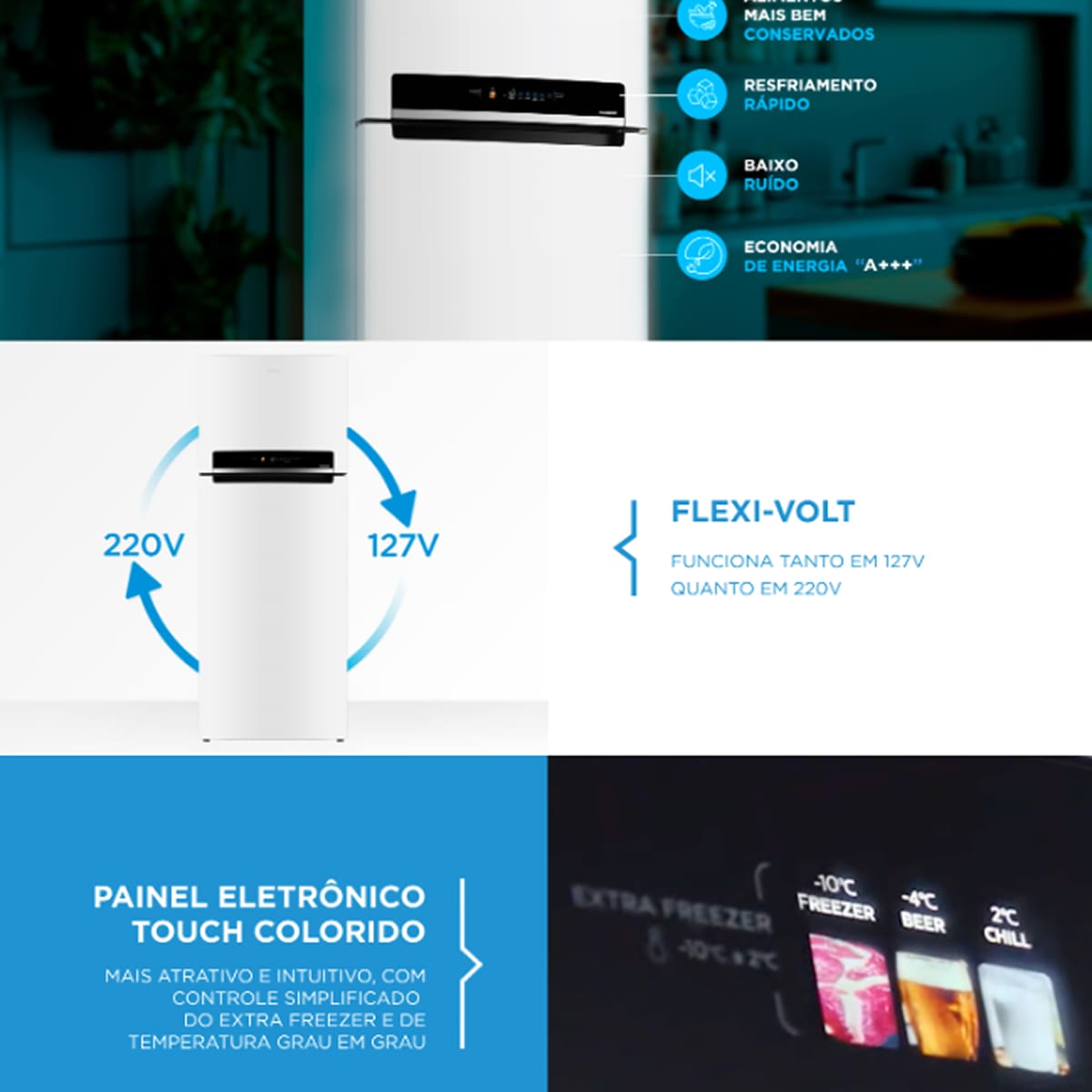 Geladeira Midea Frost Free MD-RT650EVD013 Duplex