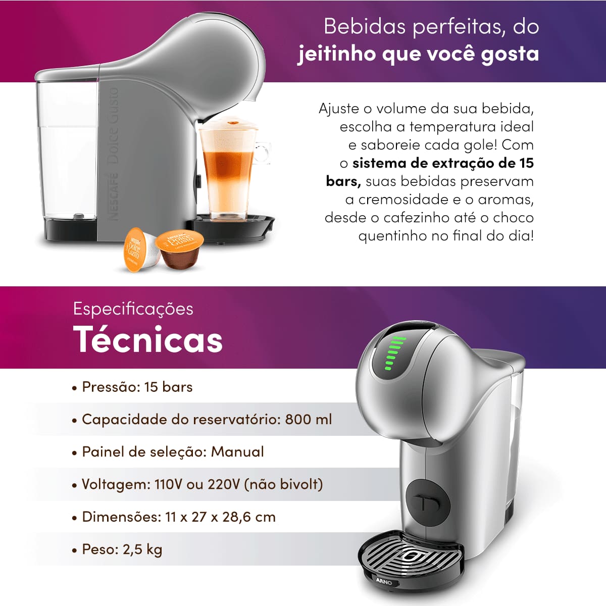 Cafeteira Nescafé Dolce Gusto Genio S Touch Prata