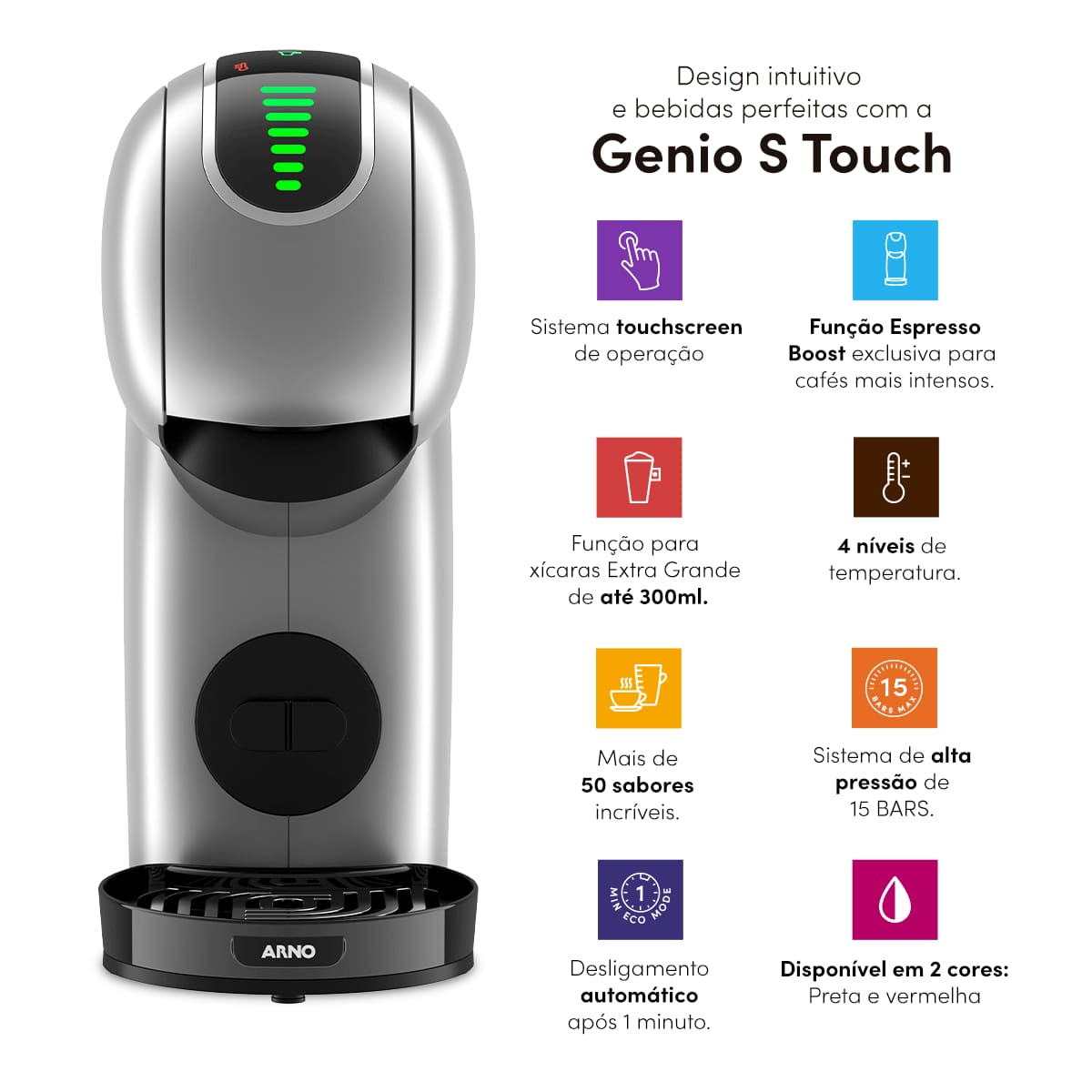 Cafeteira Nescafé Dolce Gusto Genio S Touch Prata