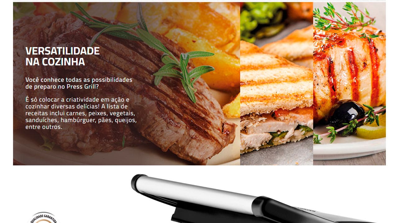 Sanduicheira Grill Mondial Master Press PG-01 Inox