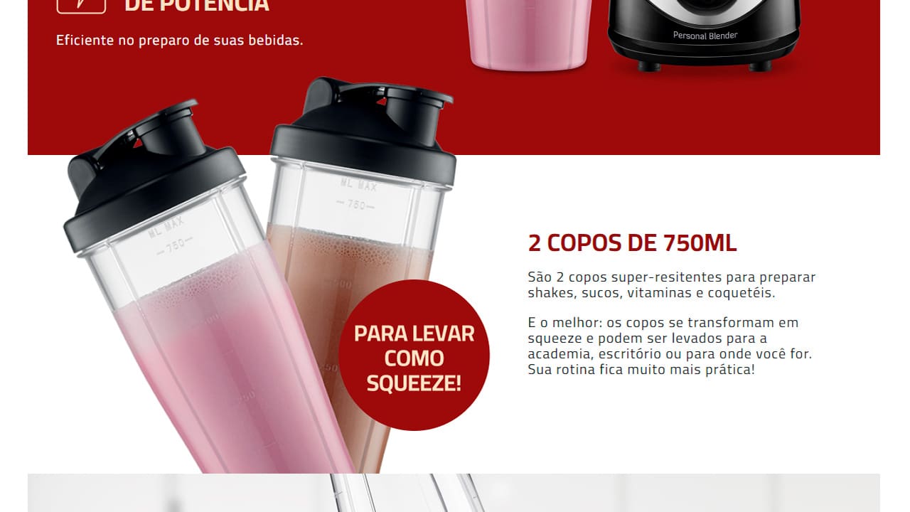 Liquidificador Mondial Personal Blender