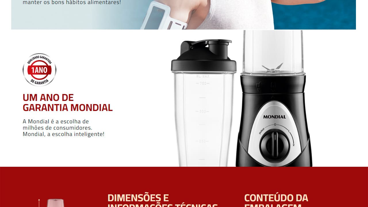 Liquidificador Mondial Personal Blender
