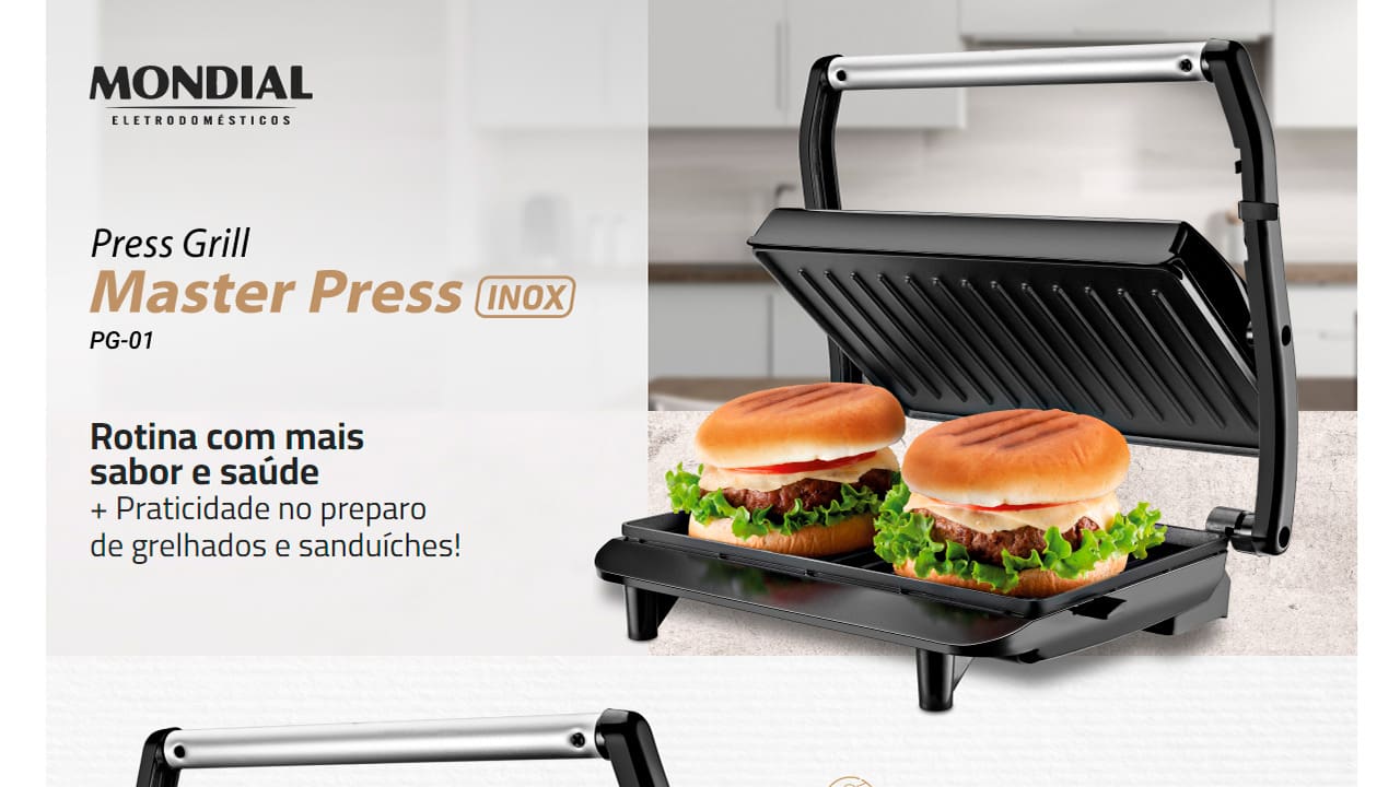 Sanduicheira Grill Mondial Master Press PG-01 Inox