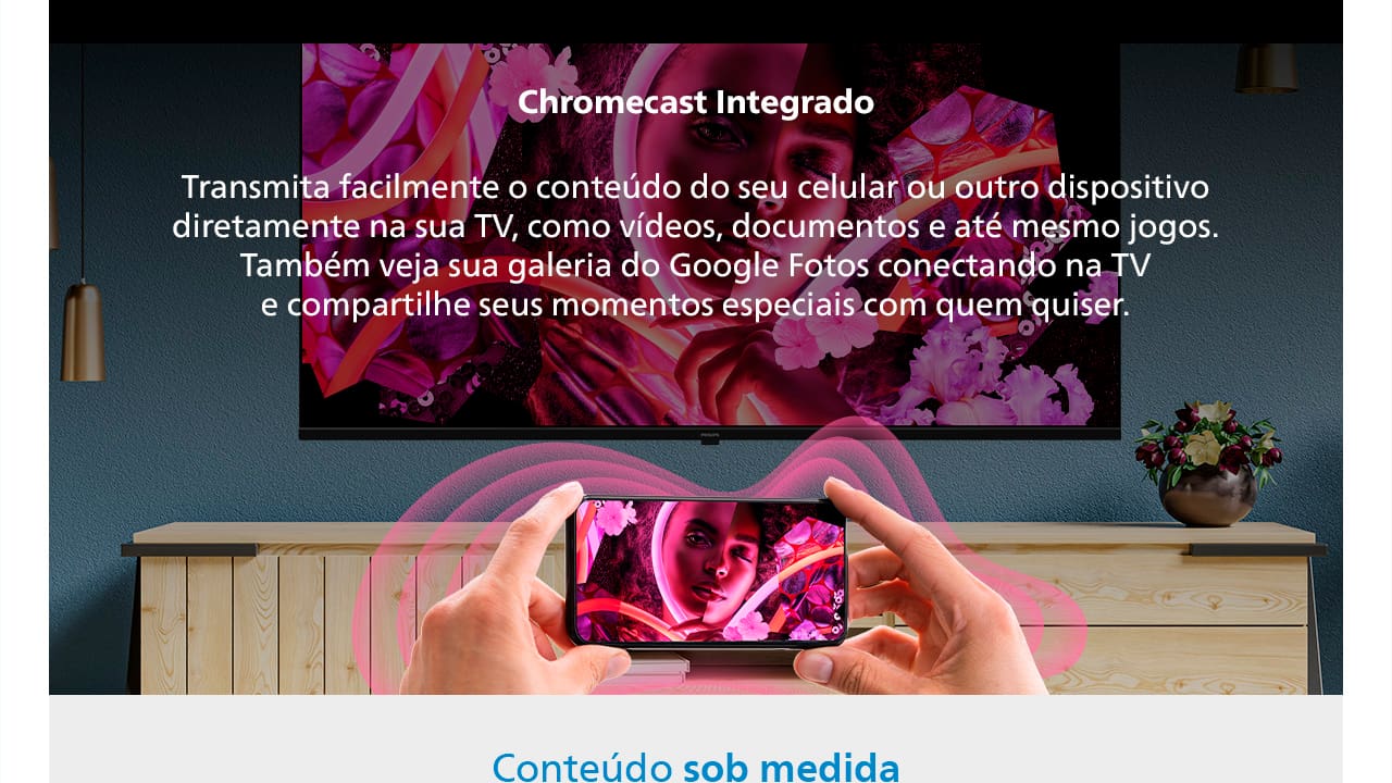 Qualidade de imagem impressionante em 4K A Smart TV Philips 50" 4K 50PUG7019 traz uma experiência visual imersiva com sua resolução Ultra HD 4K. Cada detalhe é exibido com precisão e nitidez, proporcionando cores vibrantes e contrastes profundos. Com uma tela plana de 50 polegadas, você desfruta de uma ampla visão, perfeita para assistir seus filmes, séries e jogos favoritos com qualidade cinematográfica.