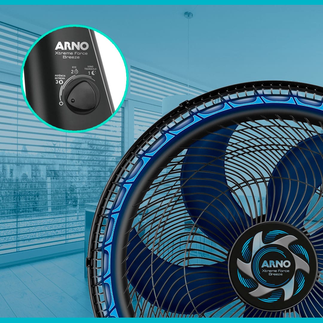 Ventilador Coluna Arno Xtreme Force Breeze VB52 velocidades 