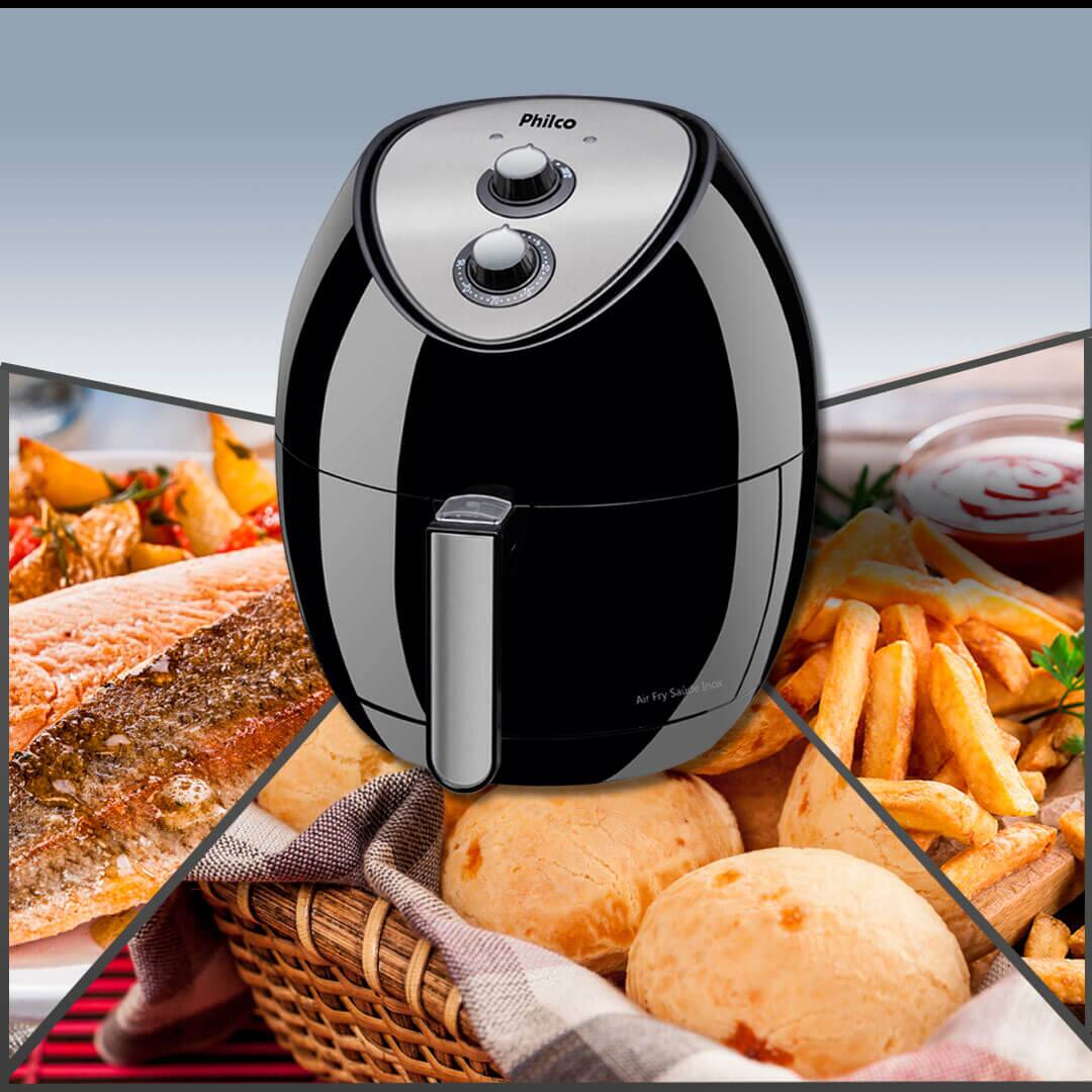 Fritadeira Air Fryer Philco Saúde capacidade cesto