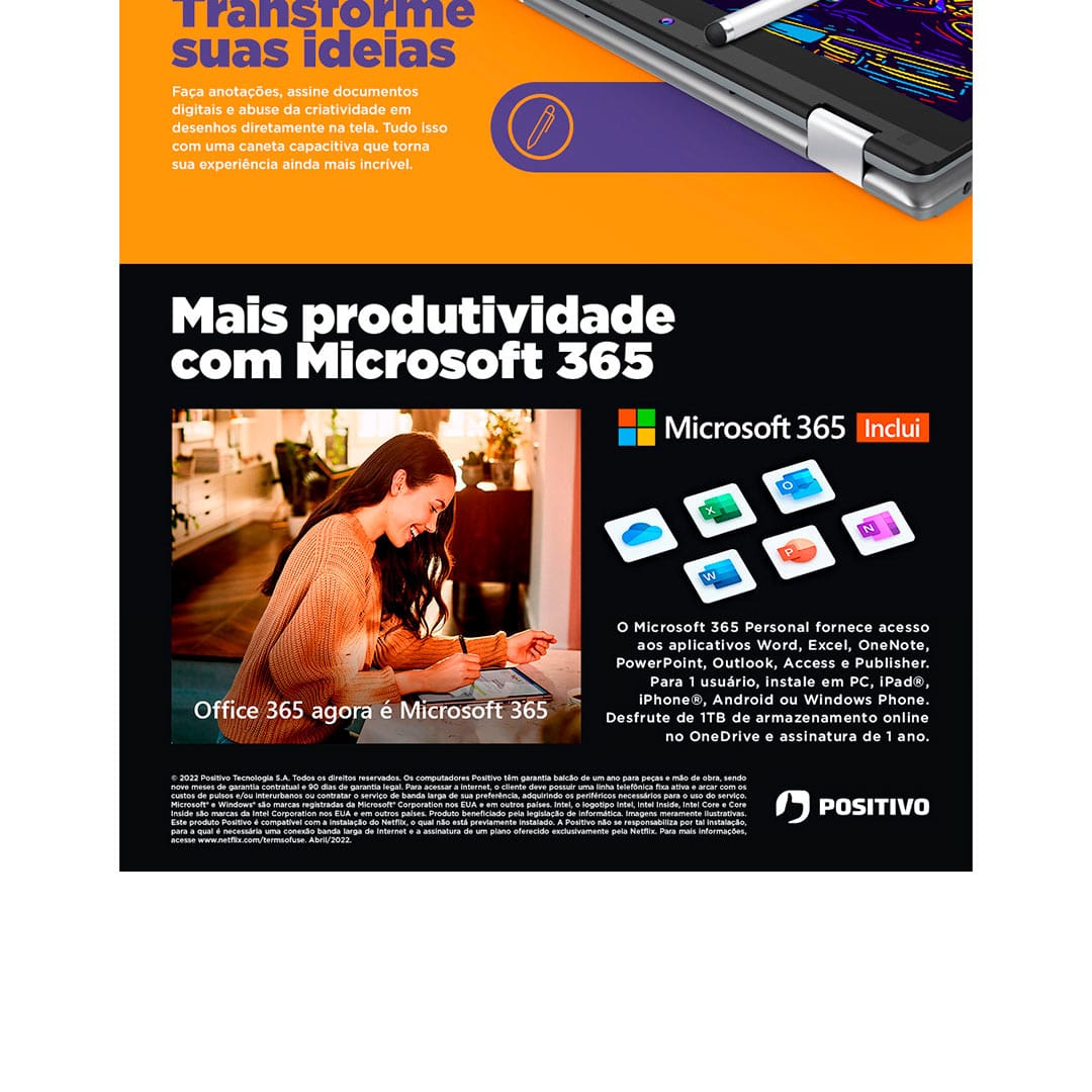 Notebook 2 em 1 Positivo Duo