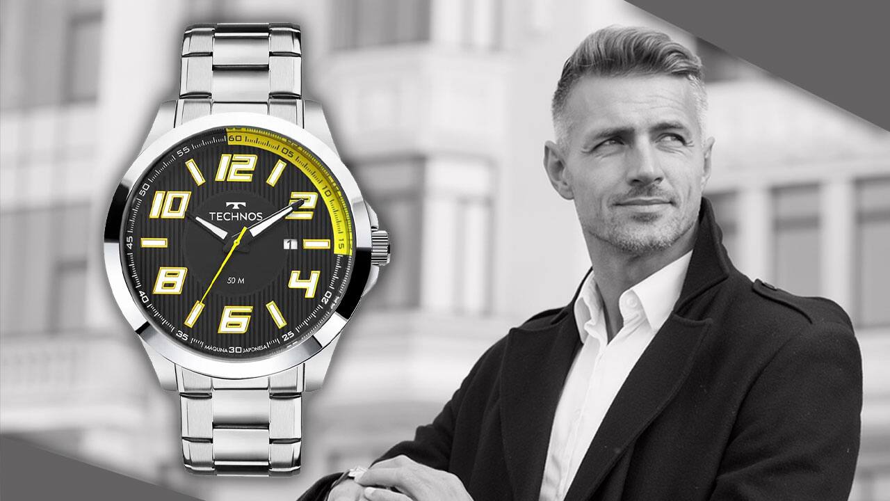 Relógio Masculino Analógico Technos Racer detalhe